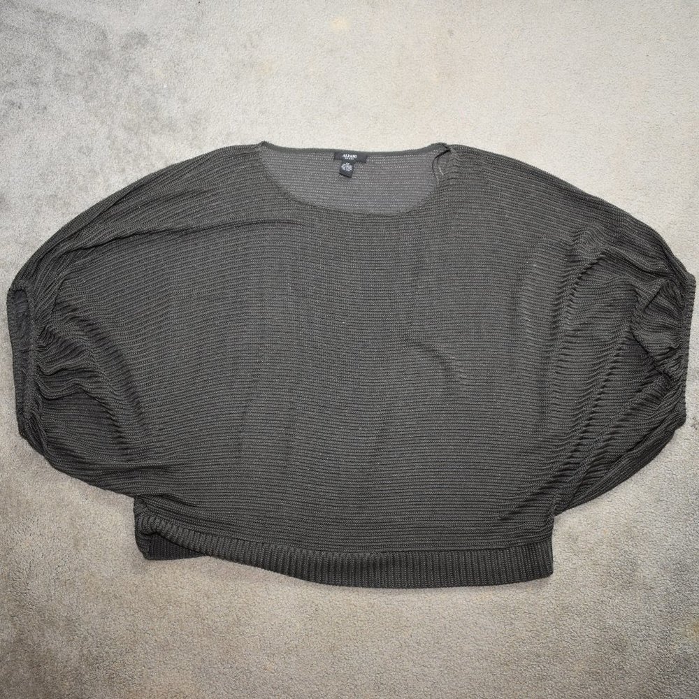 Alfani Open Knit Dolman Shirt Olive 2X